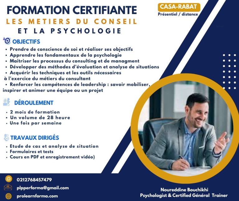 Métiers du conseil et la psycholgie